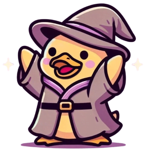 wizard duck celebrating