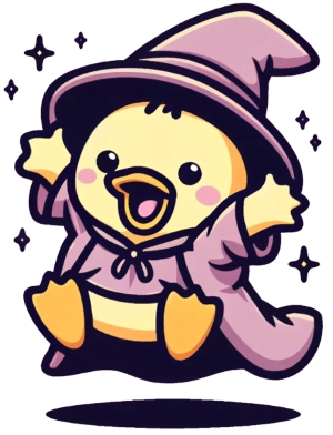 wizard duck celebrating